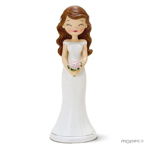 Figura para Bolo Noiva Olhos fechados
