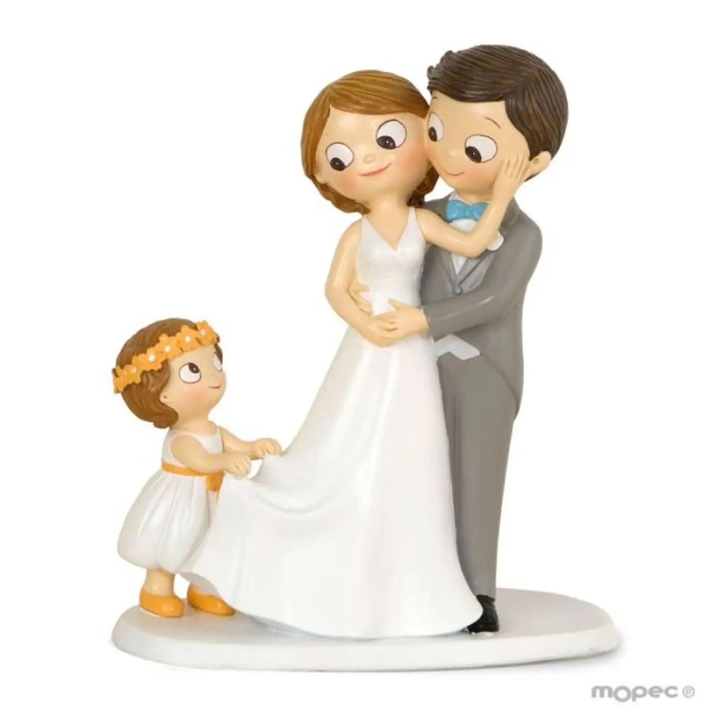 Figura para Bolo Noivos com Menina 1
