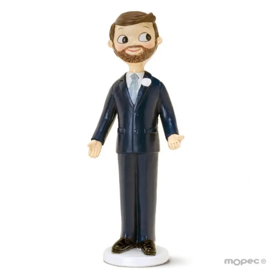 Figura para Bolo Noivo com Barba 1