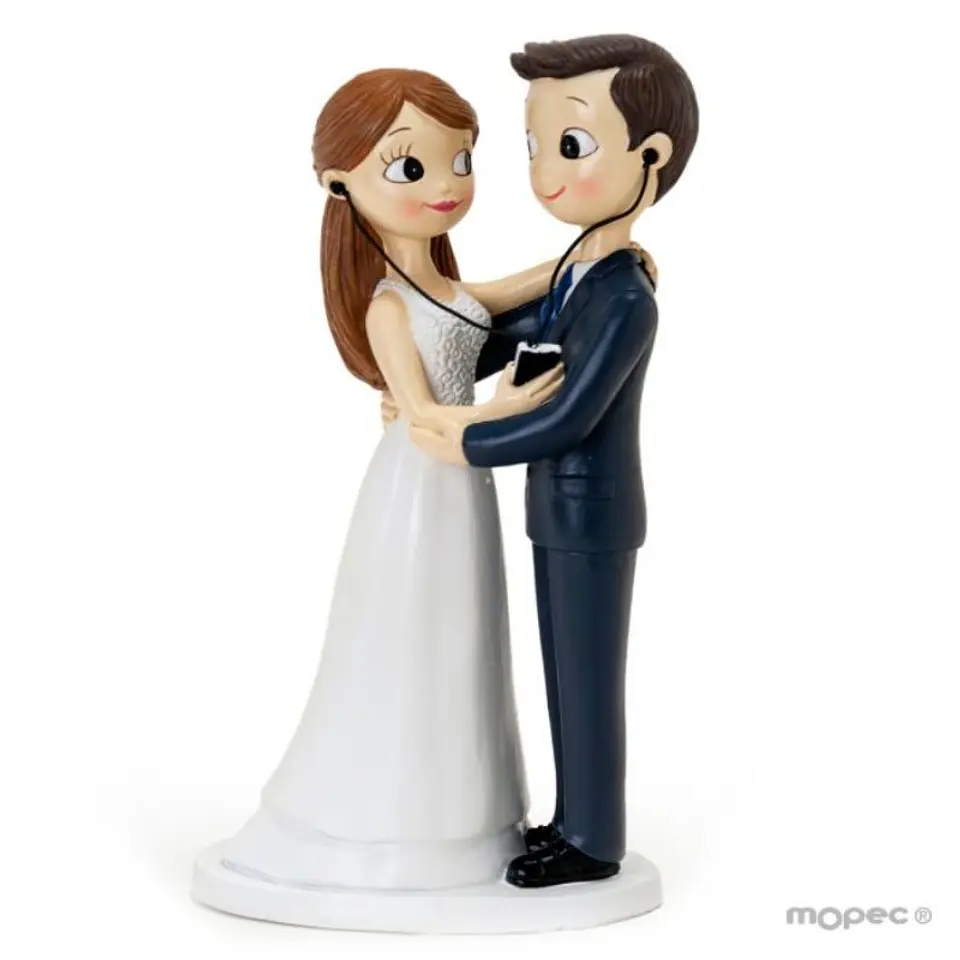 Figura para Bolo Noivos Phones 1