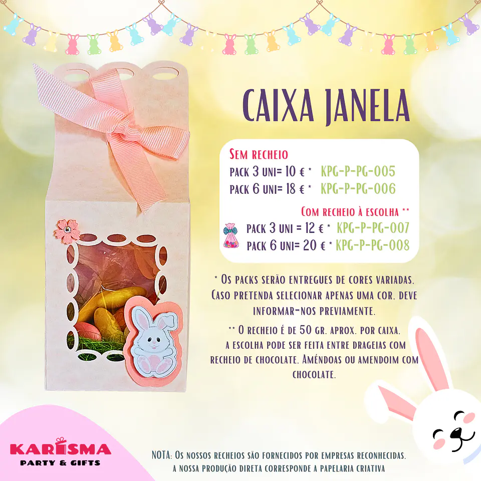 Caixa Janela Páscoa. Pack 6 com recheio 1