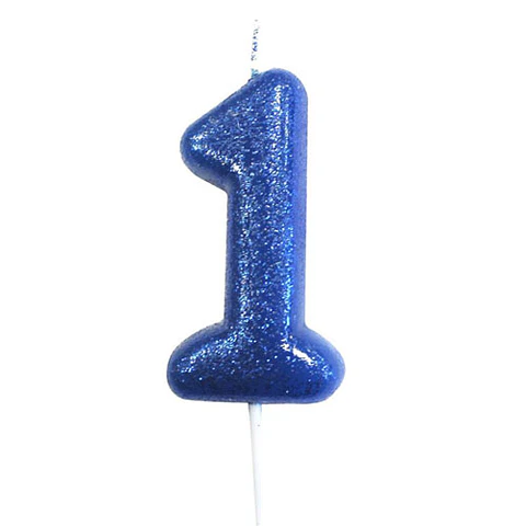 Vela Número “1” com glitter