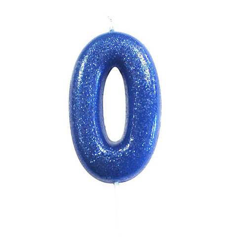 Vela Número “0” com glitter