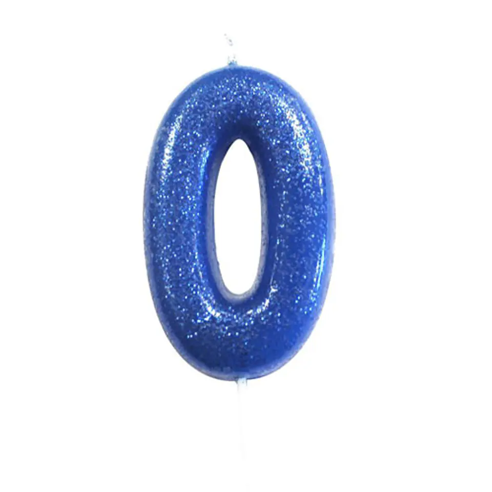Vela Número “0” com glitter 1