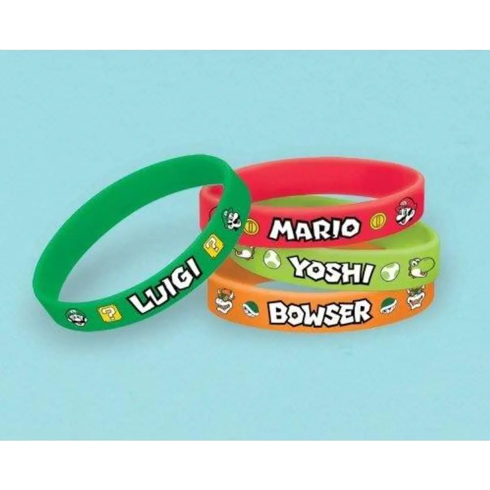 Pack 6 Pulseiras Super Mario 1
