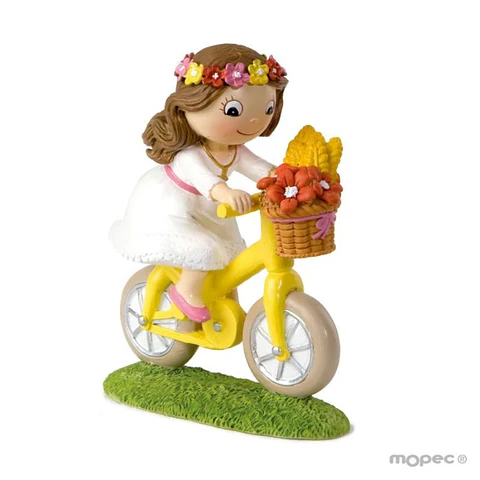Figura para Bolo Menina Bicicleta
