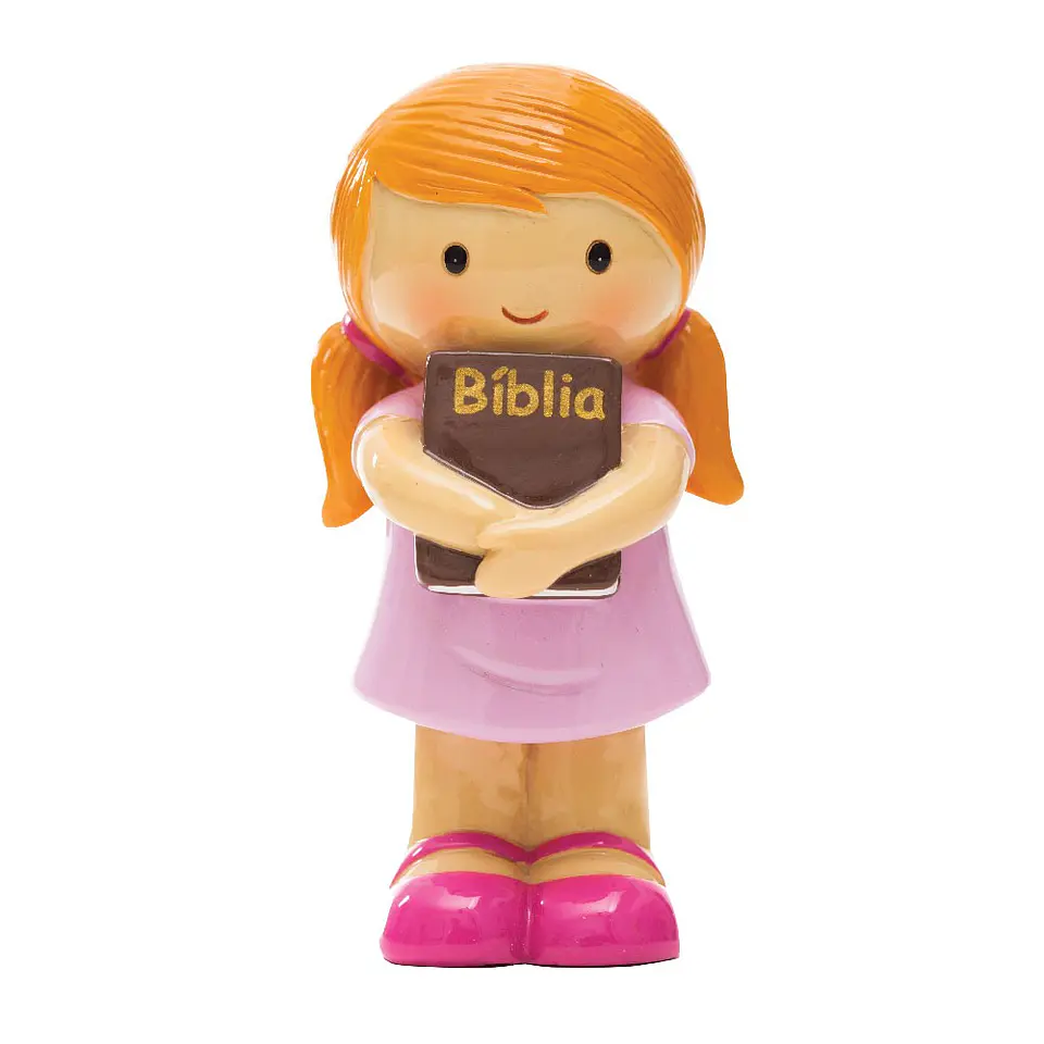 Menina com Bí­blia, vestido rosa 1