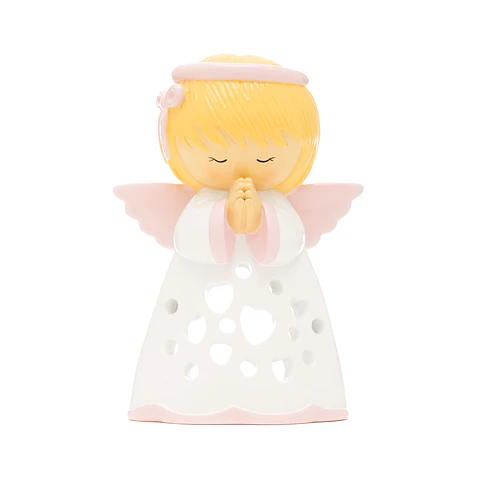 Anjo da Guarda Rosa para vela led