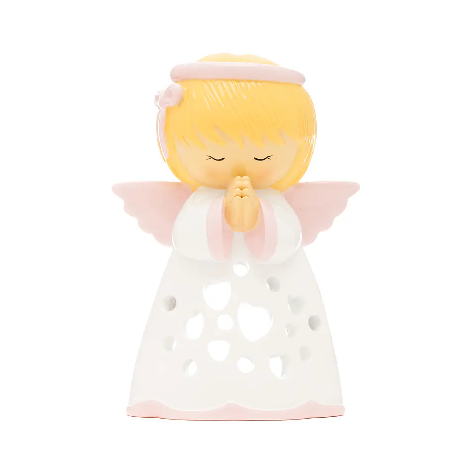 Anjo da Guarda Rosa para vela led 1