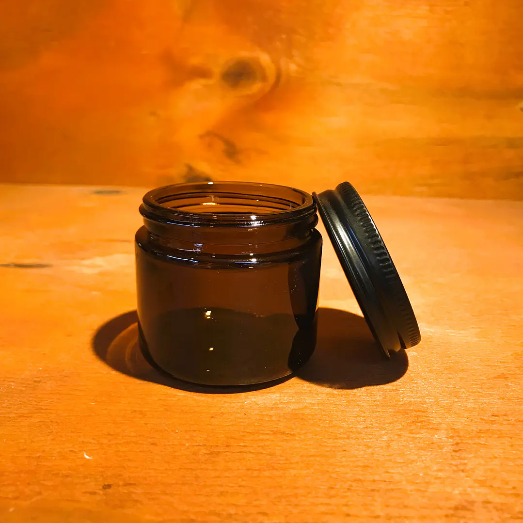 Pote vela ámbar 60ml con tapa negra 1