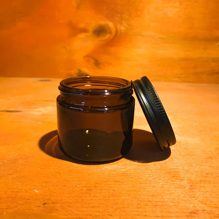Pote vela ámbar 60ml con tapa negra 1