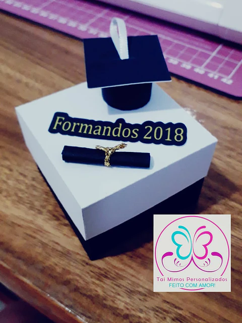 ARQUIVO DE CORTE CAIXA CUBO CAPELO FORMATURA