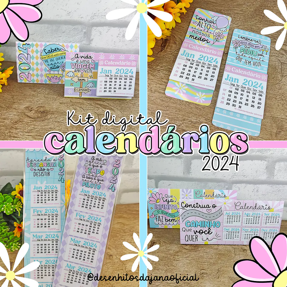 Arquivo de corte calendário 2024 - Desenhitos da Jana 1