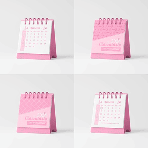  Arquivo Calendário Rosa 2024