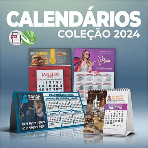 Arquivo de Corte Calendários 2024