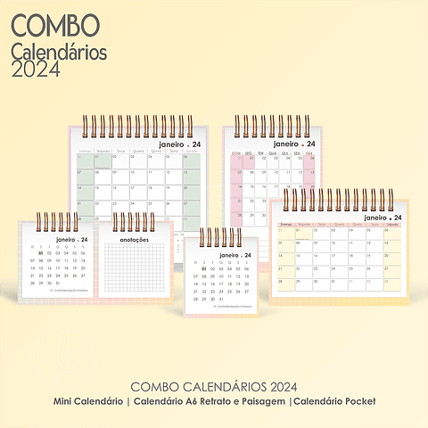  Arquivo Calendários 2024 - MOLDES DA LÊ