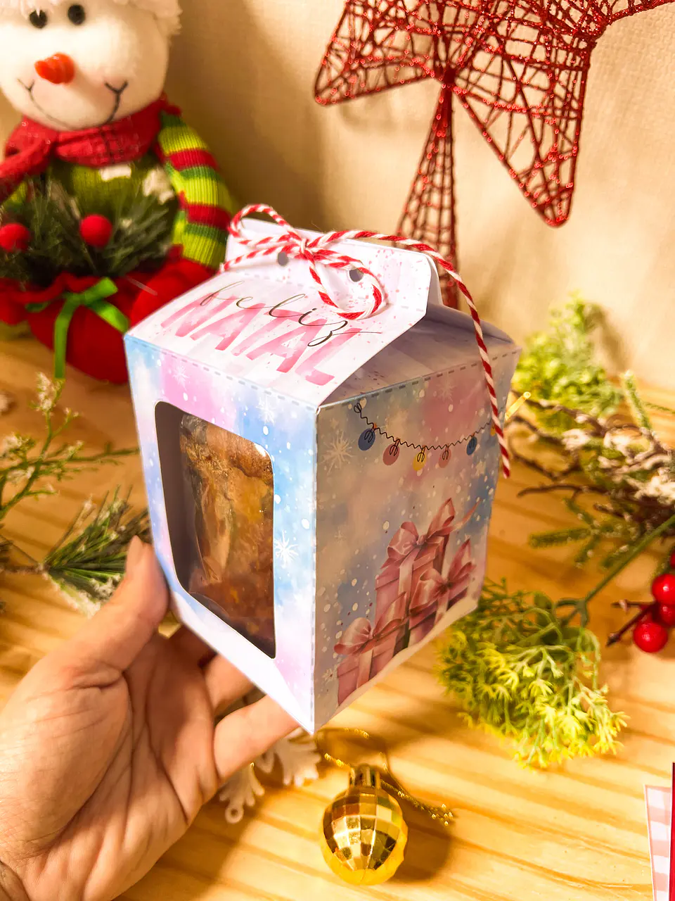 ARQUIVOS DE CORTE CAIXA MINI PANETONE NATAL - ILUSTRACIN 6