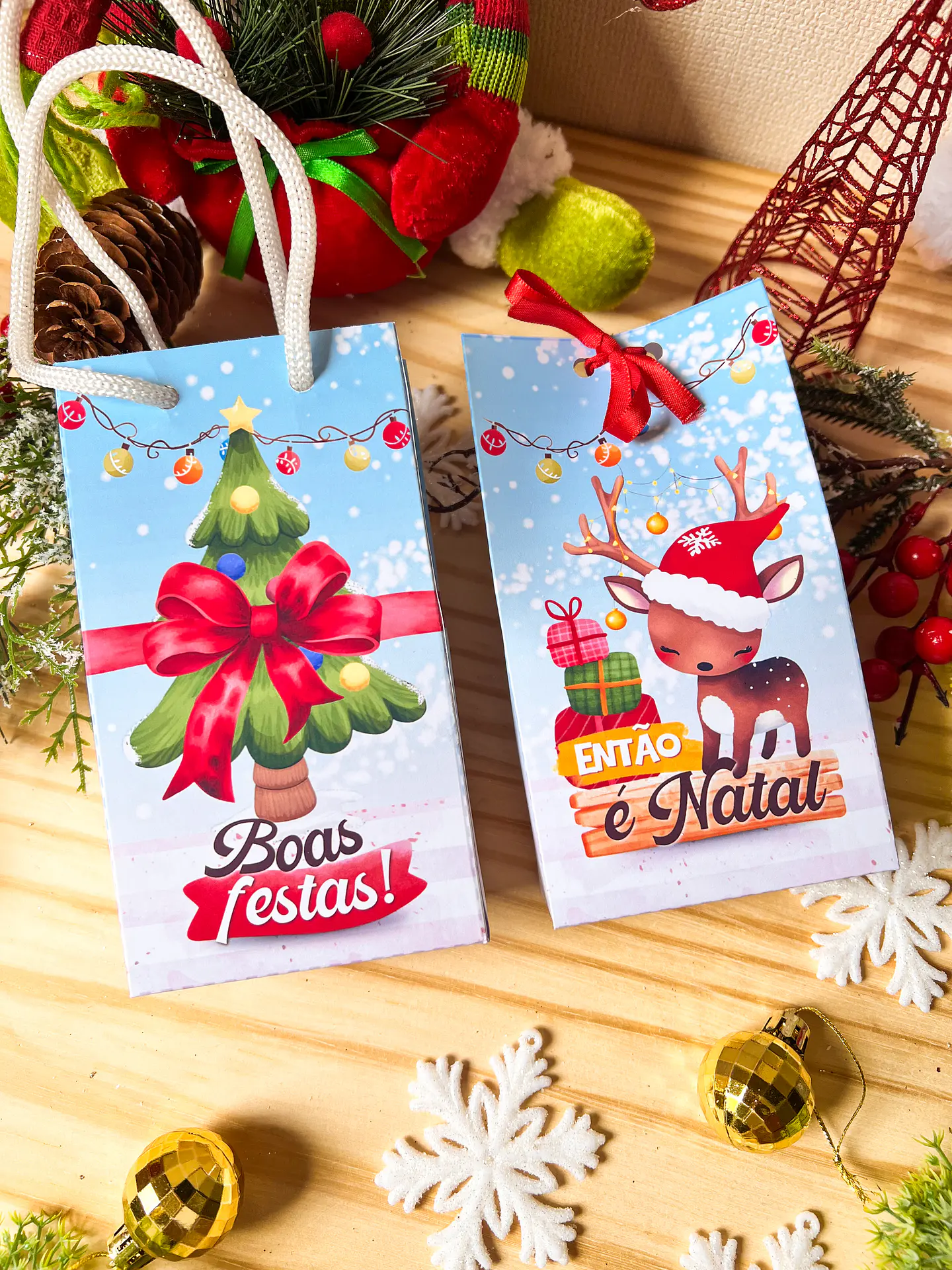 ARQUIVOS DE CORTE SACOLINHAS NATAL - ILUSTRACIN 1