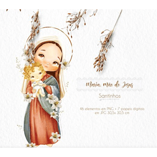 KIT DIGITAL MARIA MÃE DE JESUS - CARINAS PAPER