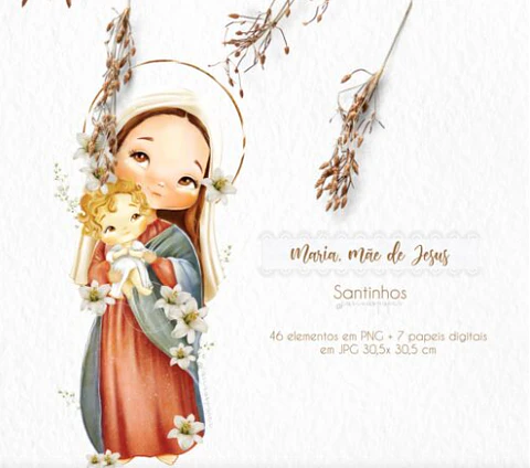KIT DIGITAL MARIA MÃE DE JESUS - CARINAS PAPER
