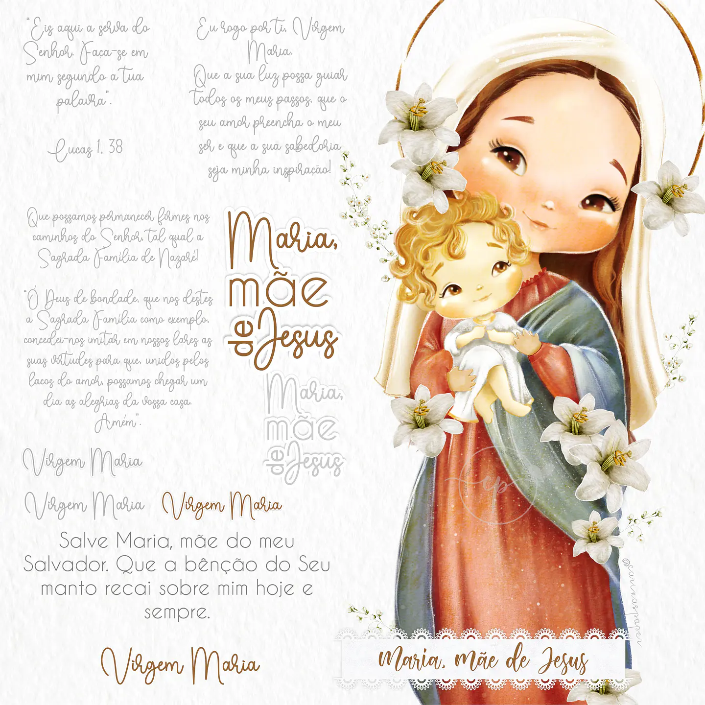 KIT DIGITAL MARIA MÃE DE JESUS - CARINAS PAPER 2
