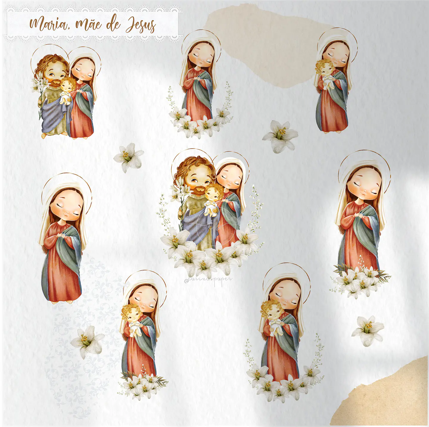 KIT DIGITAL MARIA MÃE DE JESUS - CARINAS PAPER 7