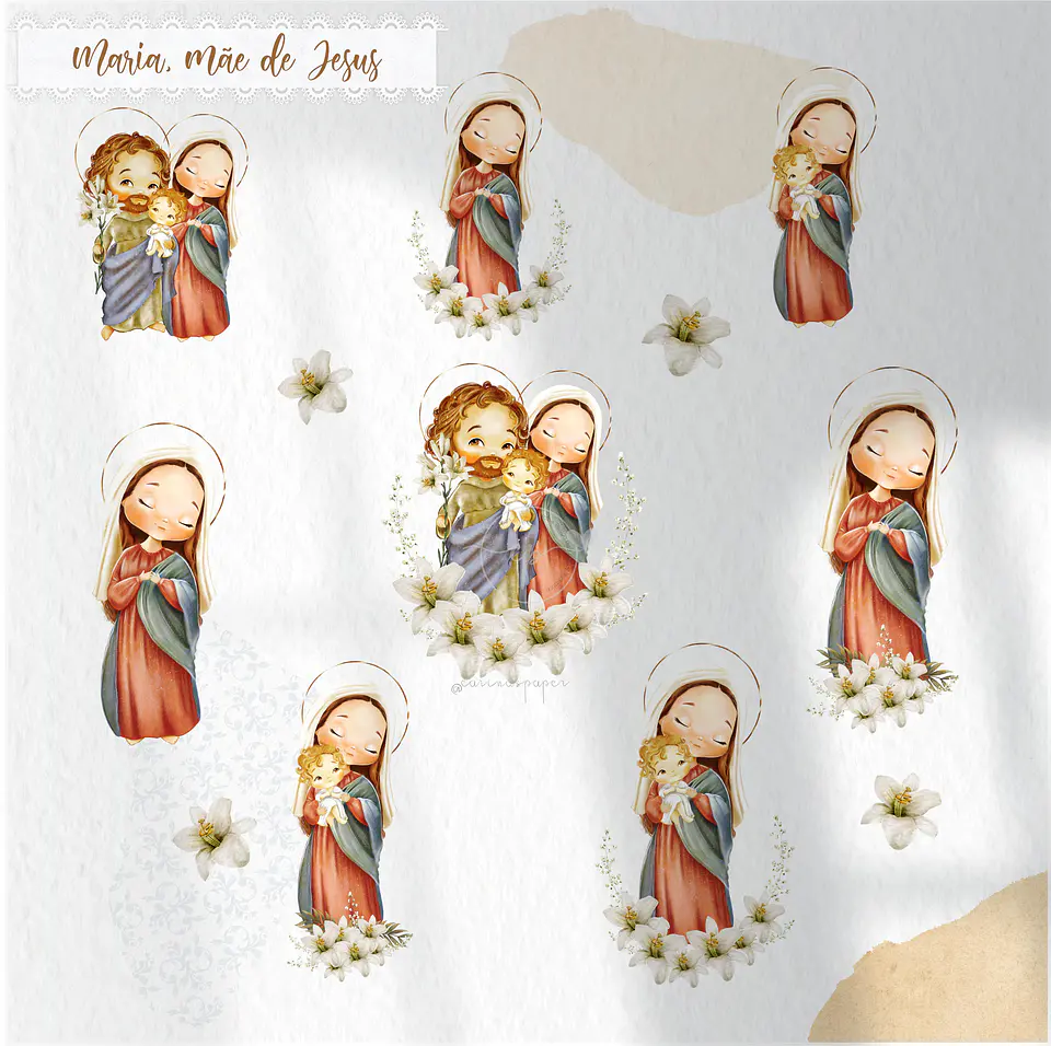 KIT DIGITAL MARIA MÃE DE JESUS - CARINAS PAPER 7