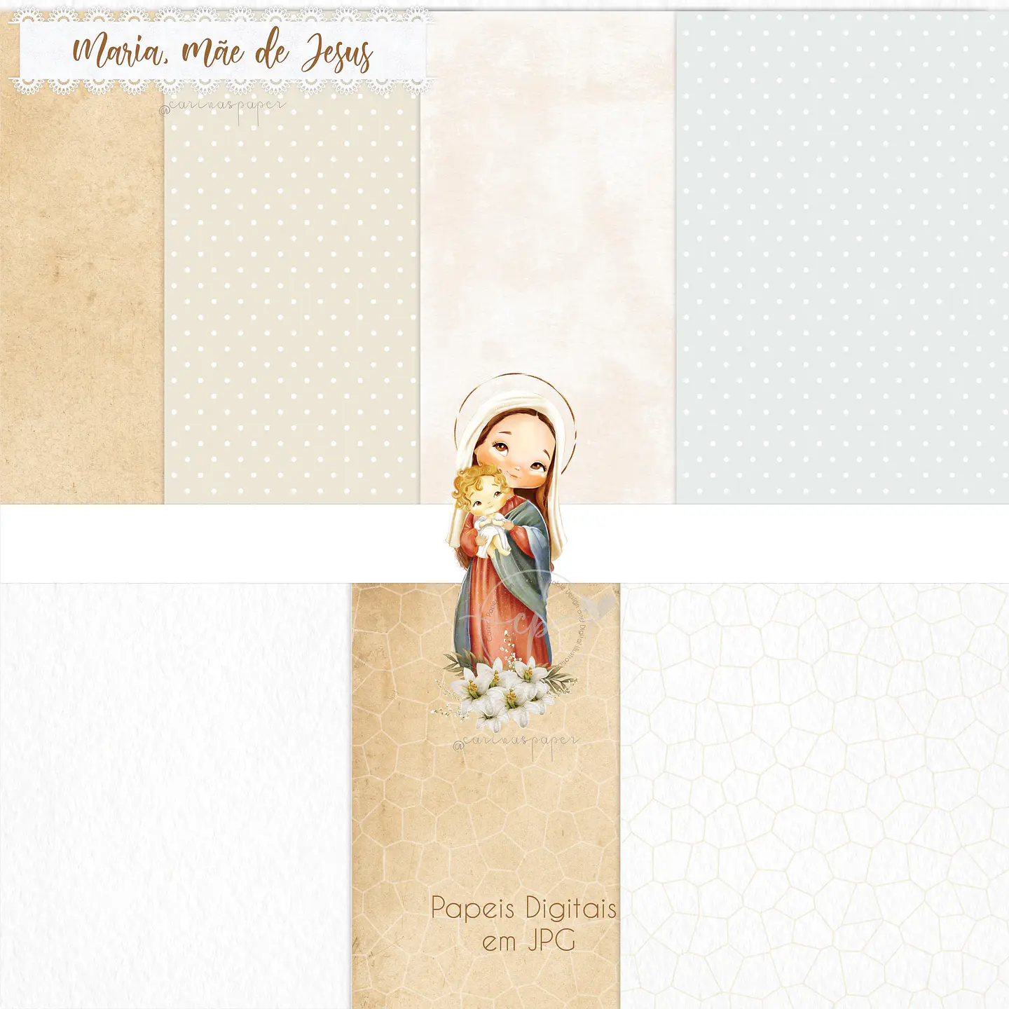 KIT DIGITAL MARIA MÃE DE JESUS - CARINAS PAPER 9