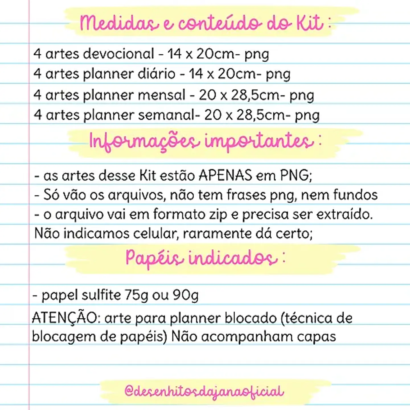 KIT DIGITAL ENCADERNAÇÃO PLANNER E DEVOCIONAL - DESENHITOS DA JANA 2