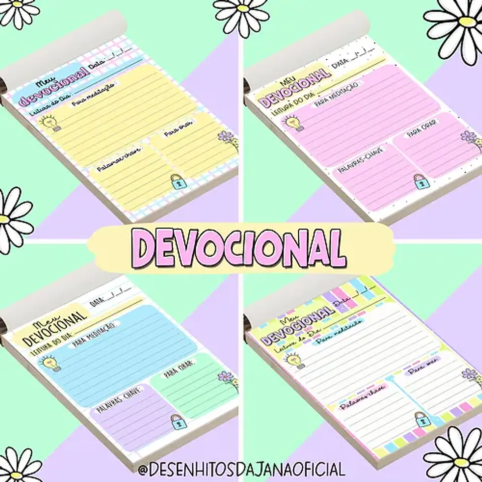 KIT DIGITAL ENCADERNAÇÃO PLANNER E DEVOCIONAL - DESENHITOS DA JANA 3