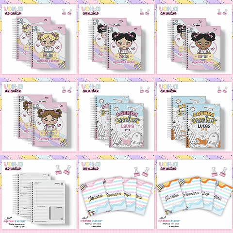 Arquivo Encadernação Agenda Escolar A5 2024 - LINA CRIATIVA