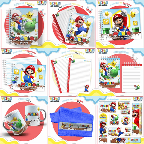 ARQUIVO ENCADERNAÇÃO KIT ESCOLAR SUPER MARIO - LINA CRIATIVA