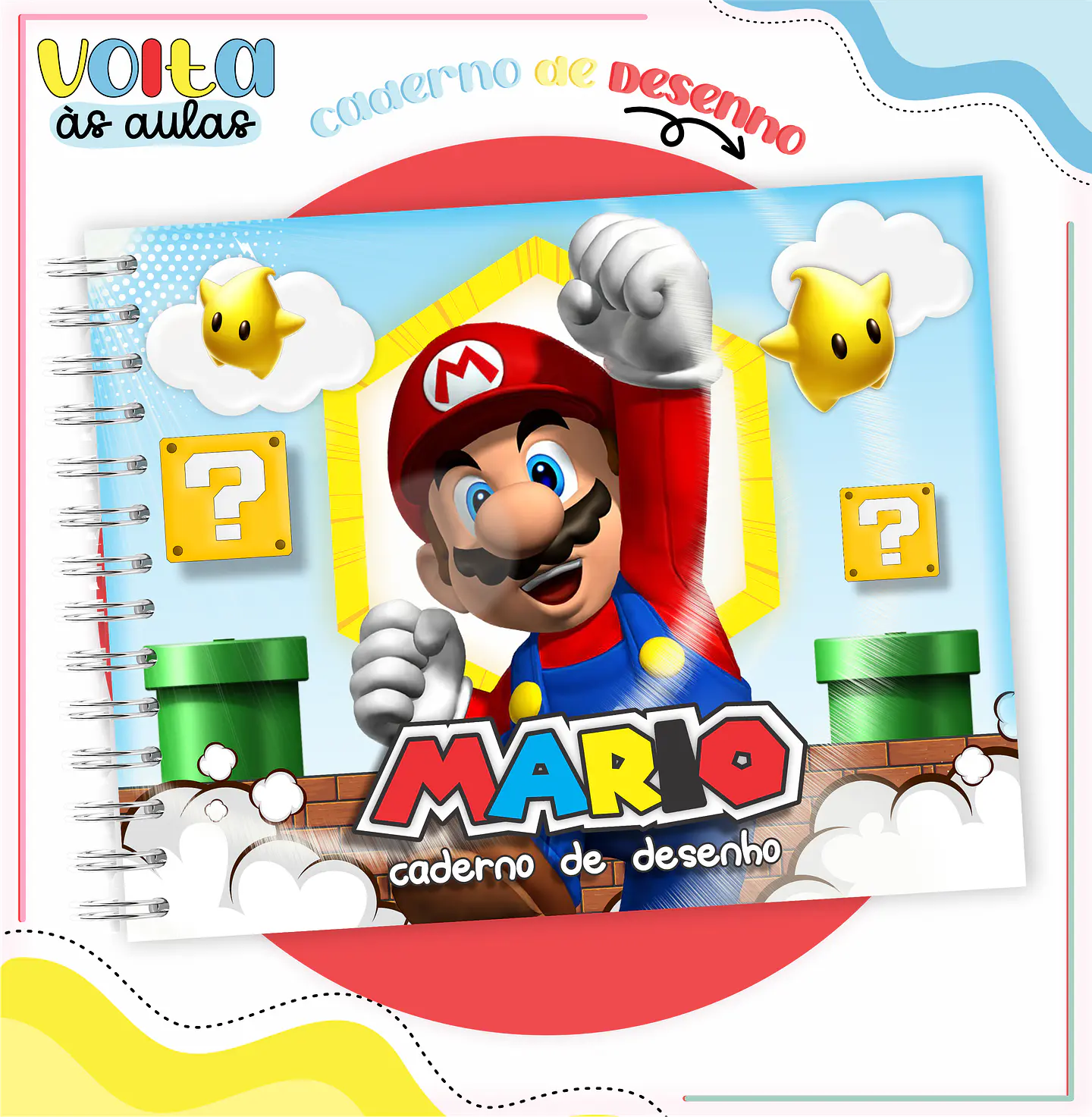 ARQUIVO ENCADERNAÇÃO KIT ESCOLAR SUPER MARIO - LINA CRIATIVA 2