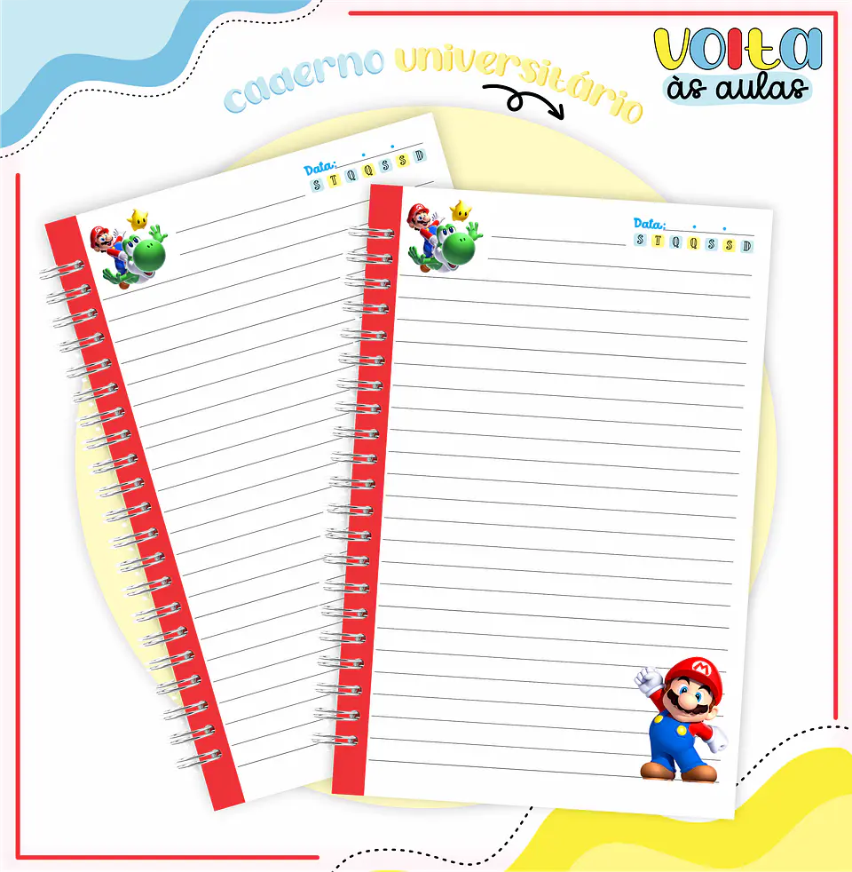 ARQUIVO ENCADERNAÇÃO KIT ESCOLAR SUPER MARIO - LINA CRIATIVA 4