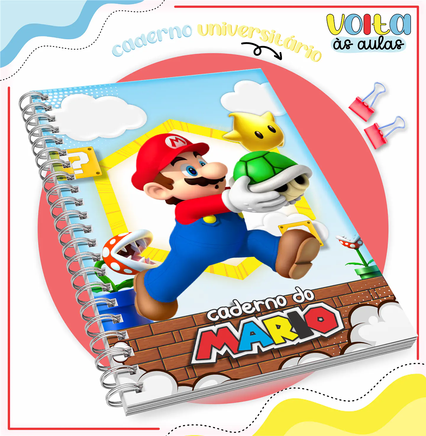 ARQUIVO ENCADERNAÇÃO KIT ESCOLAR SUPER MARIO - LINA CRIATIVA 5