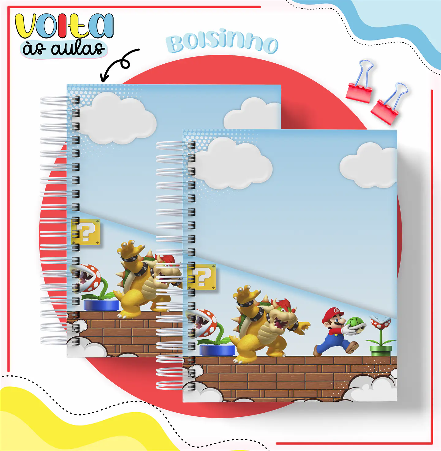 ARQUIVO ENCADERNAÇÃO KIT ESCOLAR SUPER MARIO - LINA CRIATIVA 13