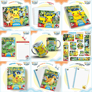 ARQUIVO ENCADERNAÇÃO KIT ESCOLAR POKEMON GO - LINA CRIATIVA