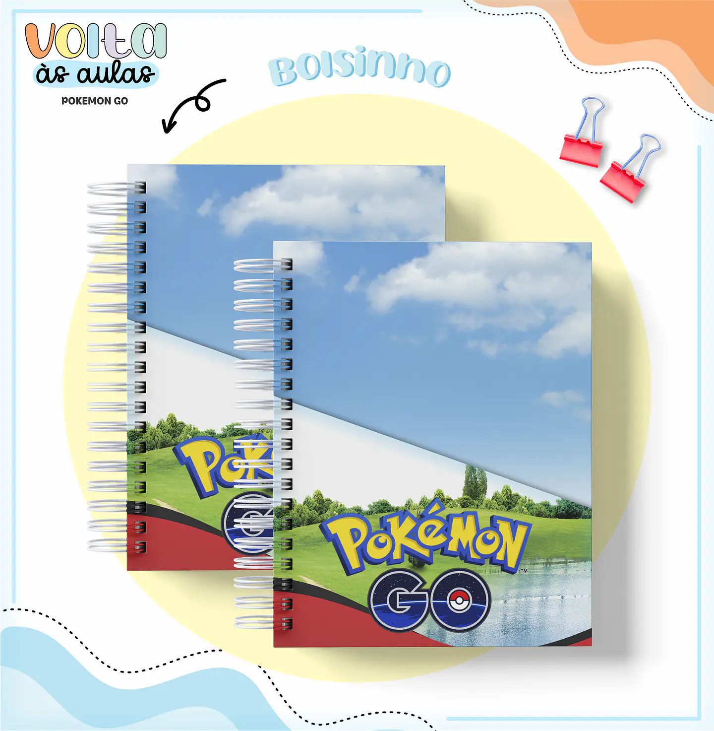 ARQUIVO ENCADERNAÇÃO KIT ESCOLAR POKEMON GO - LINA CRIATIVA 4
