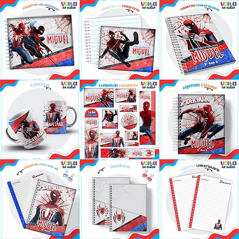 ARQUIVO ENCADERNAÇÃO KIT ESCOLAR HOMEM ARANHA - LINA CRIATIVA