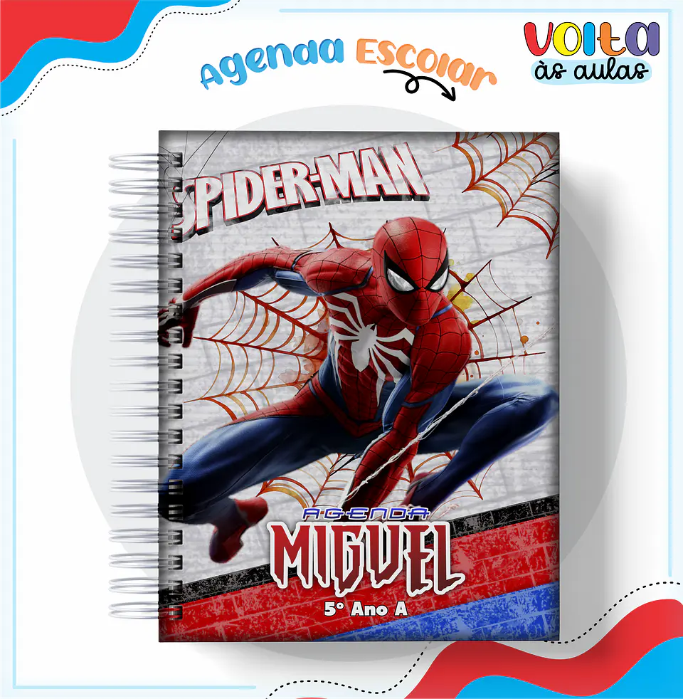 ARQUIVO ENCADERNAÇÃO KIT ESCOLAR HOMEM ARANHA - LINA CRIATIVA 2