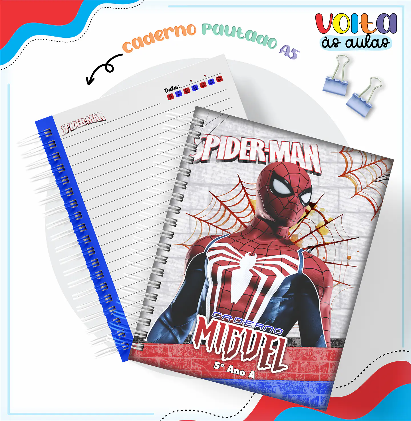 ARQUIVO ENCADERNAÇÃO KIT ESCOLAR HOMEM ARANHA - LINA CRIATIVA 3