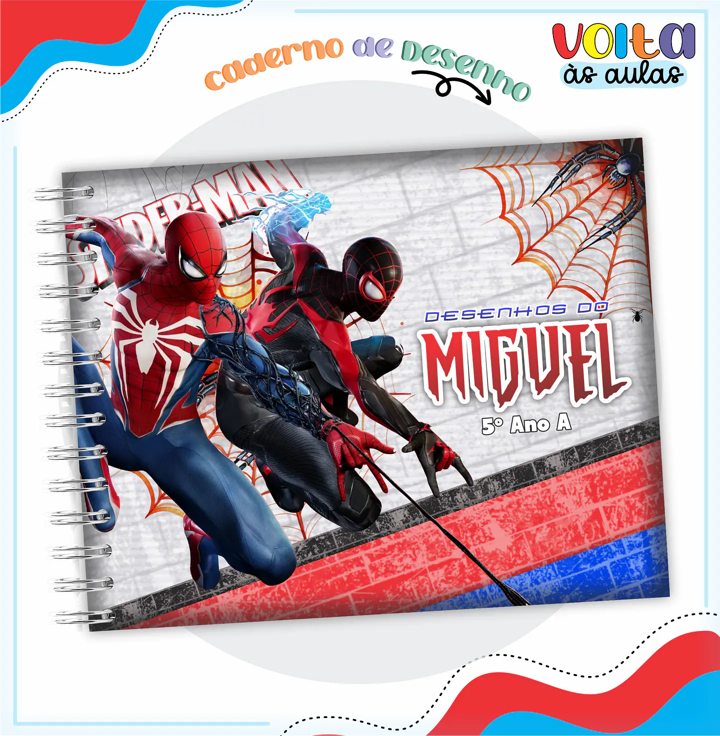 ARQUIVO ENCADERNAÇÃO KIT ESCOLAR HOMEM ARANHA - LINA CRIATIVA 5