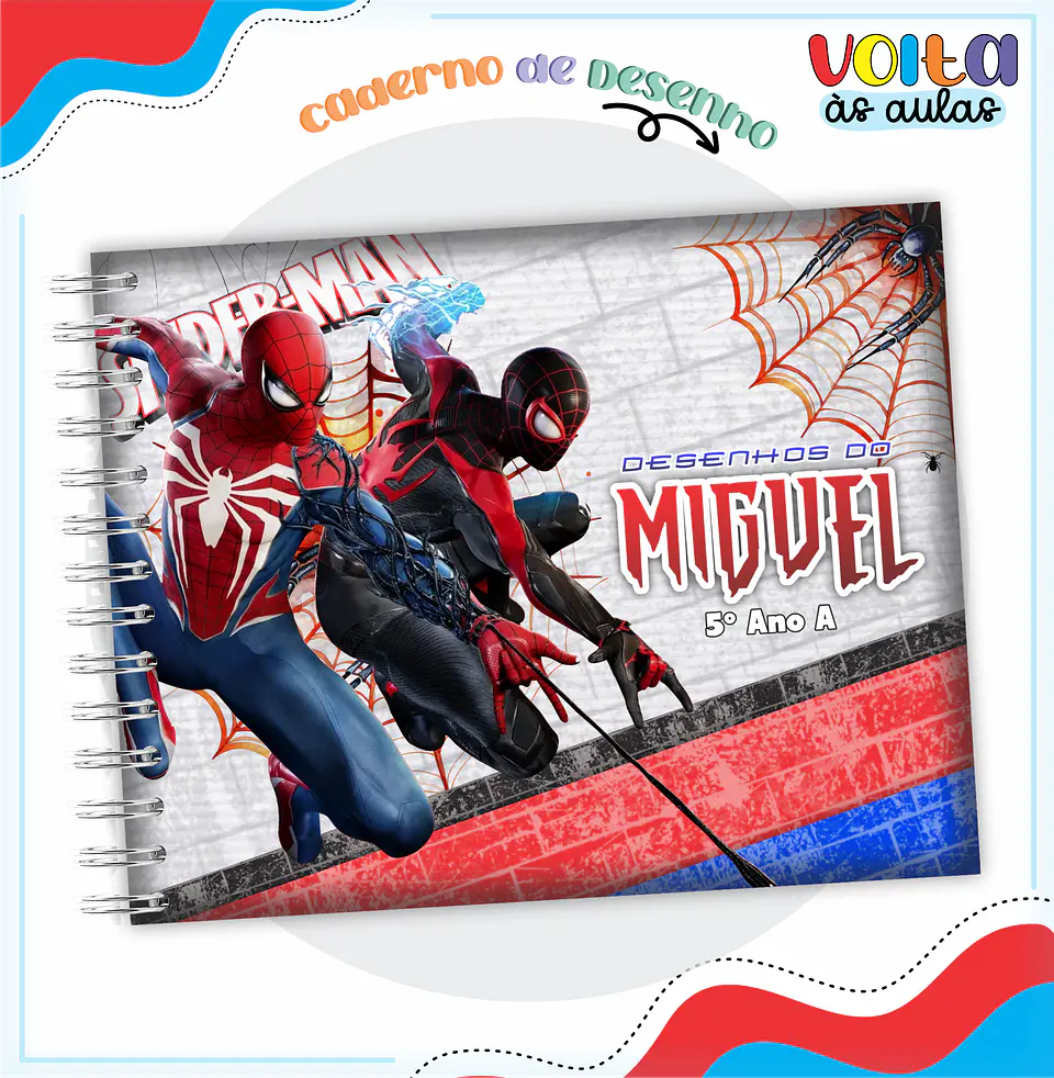 ARQUIVO ENCADERNAÇÃO KIT ESCOLAR HOMEM ARANHA - LINA CRIATIVA 5