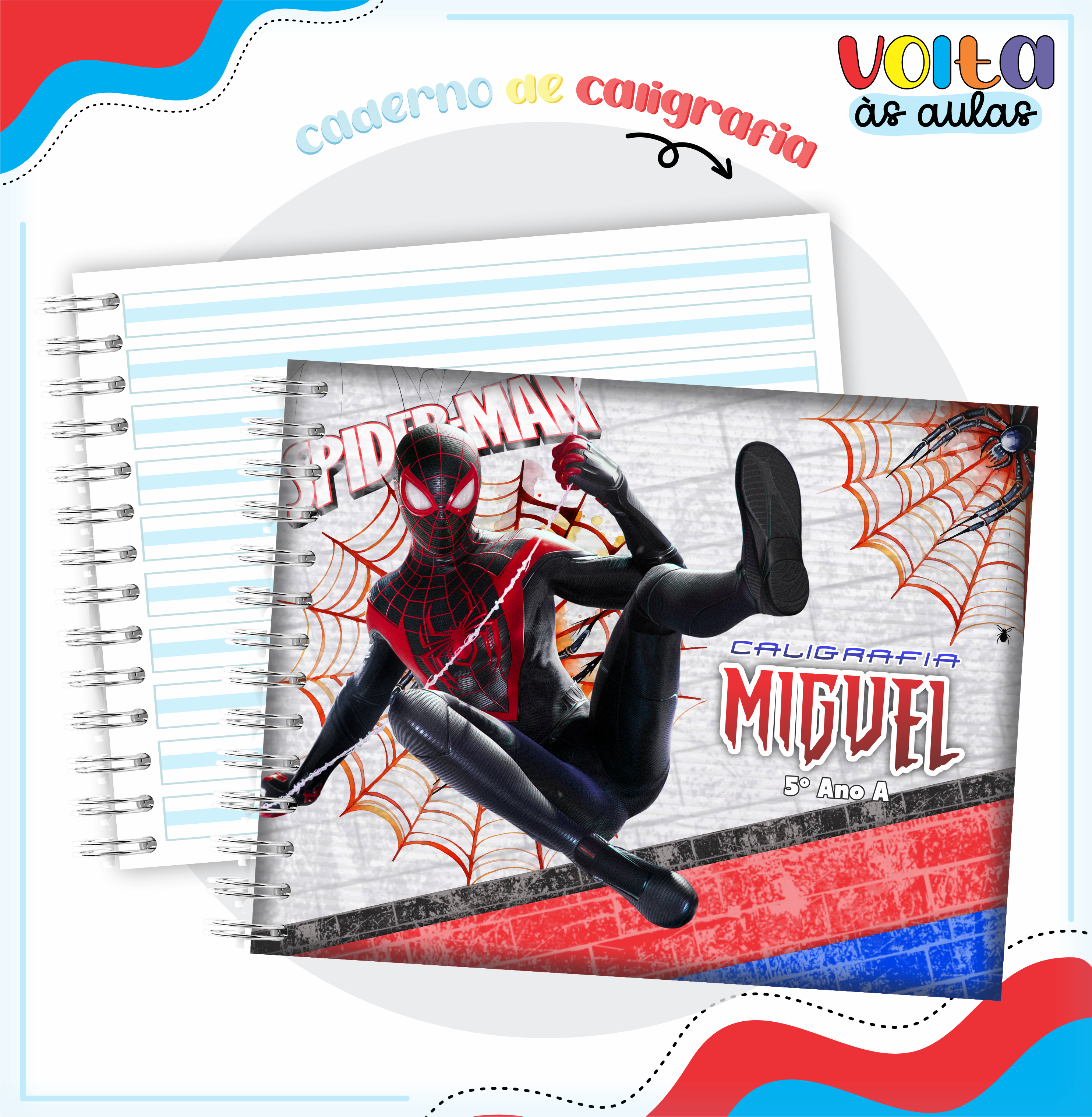 ARQUIVO ENCADERNAÇÃO KIT ESCOLAR HOMEM ARANHA - LINA CRIATIVA 6