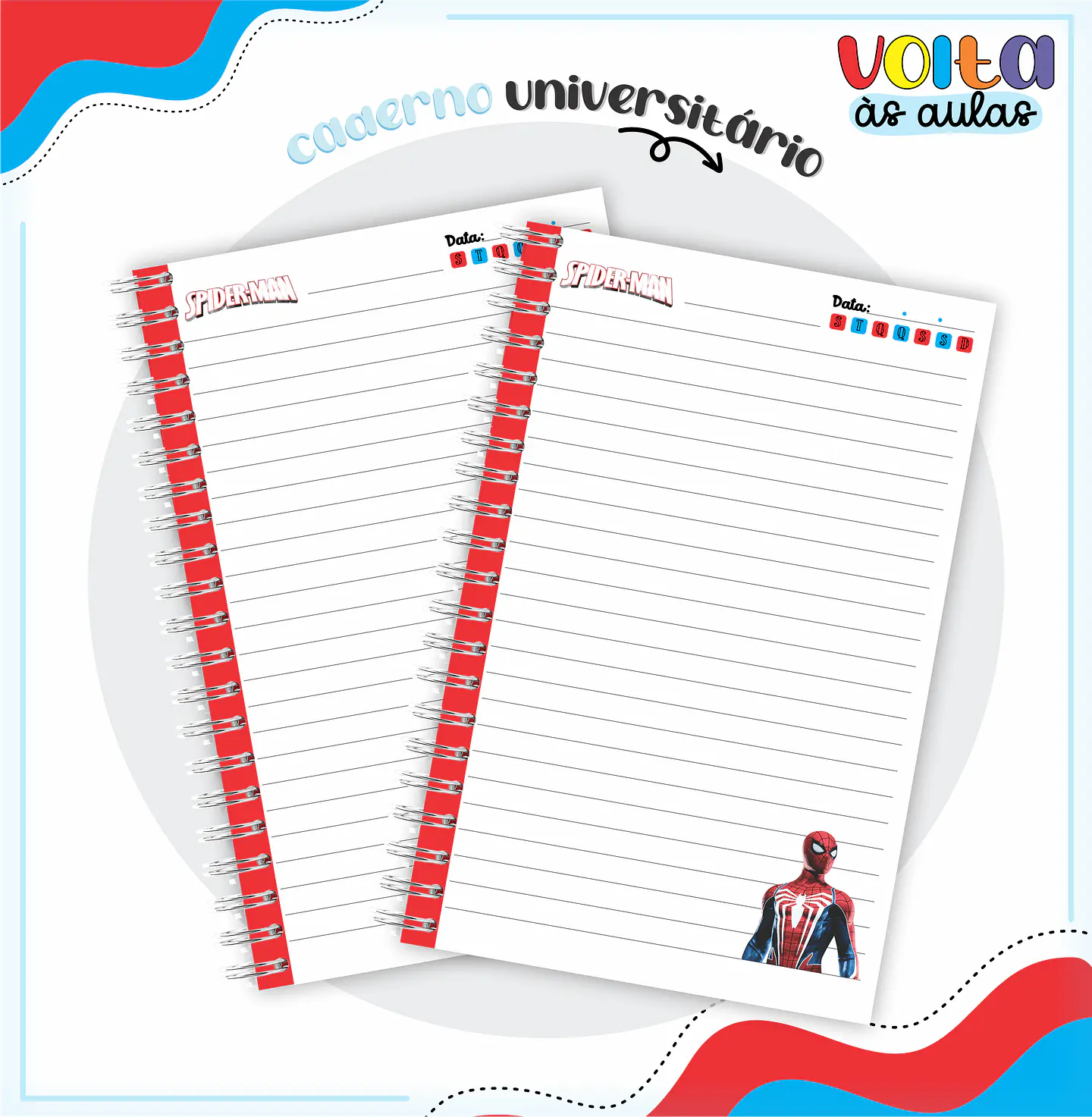 ARQUIVO ENCADERNAÇÃO KIT ESCOLAR HOMEM ARANHA - LINA CRIATIVA 7