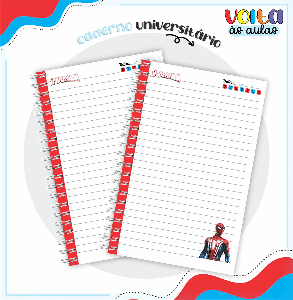 ARQUIVO ENCADERNAÇÃO KIT ESCOLAR HOMEM ARANHA - LINA CRIATIVA 7