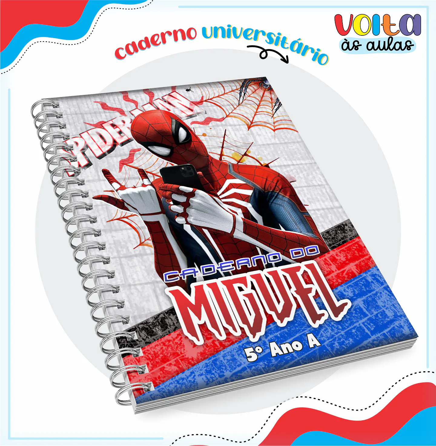 ARQUIVO ENCADERNAÇÃO KIT ESCOLAR HOMEM ARANHA - LINA CRIATIVA 8