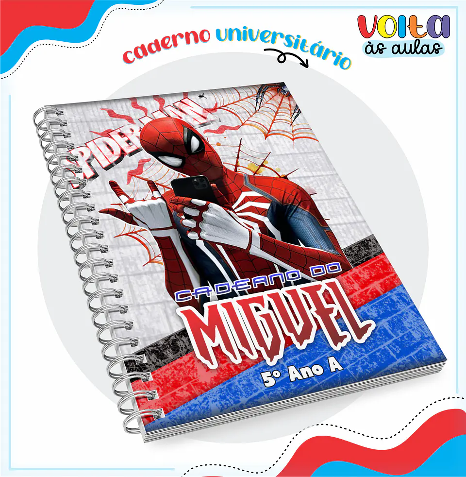 ARQUIVO ENCADERNAÇÃO KIT ESCOLAR HOMEM ARANHA - LINA CRIATIVA 8