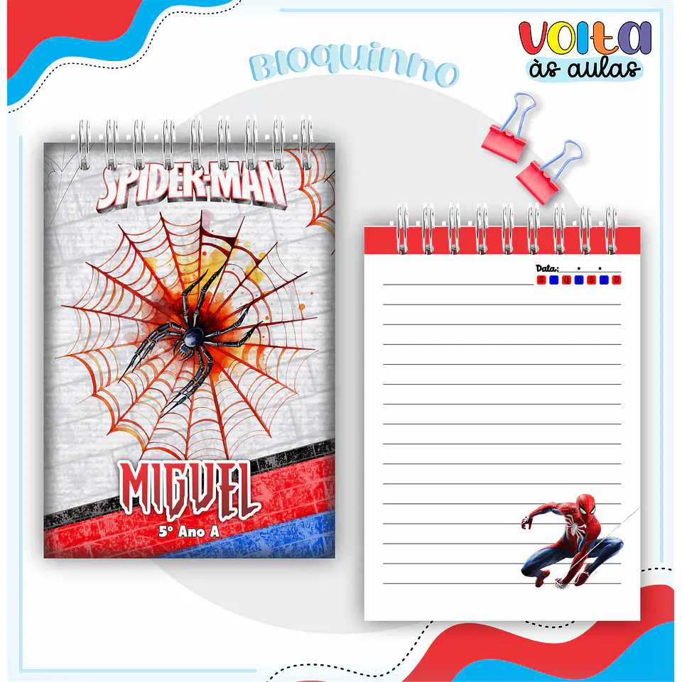 ARQUIVO ENCADERNAÇÃO KIT ESCOLAR HOMEM ARANHA - LINA CRIATIVA 9