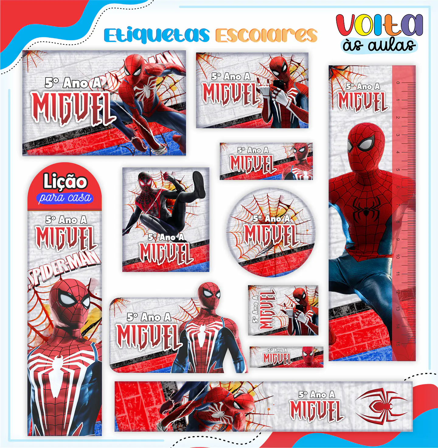 ARQUIVO ENCADERNAÇÃO KIT ESCOLAR HOMEM ARANHA - LINA CRIATIVA 13